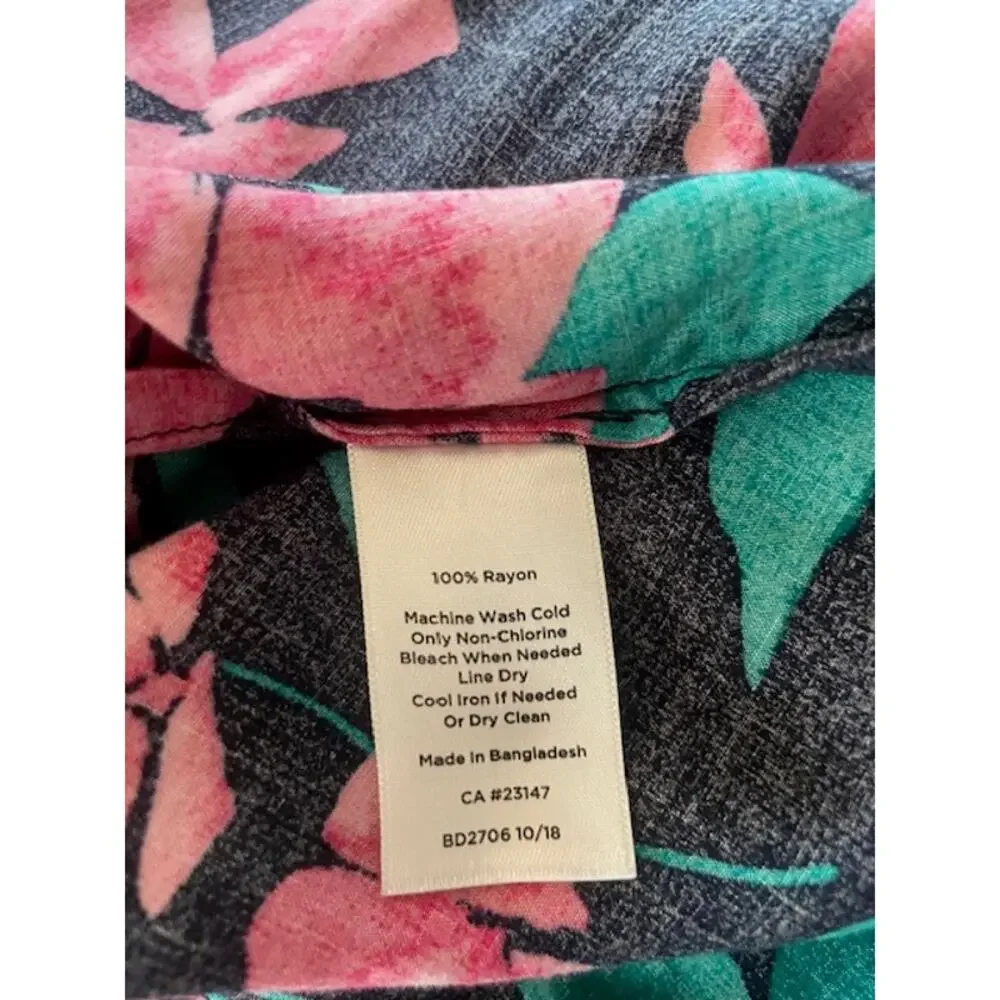 Talbots Size‎ Medium Women's Long Sleeve Pullover Blouse Black & Pink